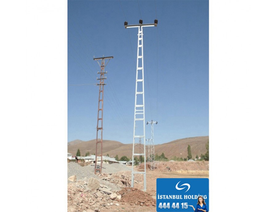 10 mt. Yüksekliğinde Galvanizli A Tipi Direk